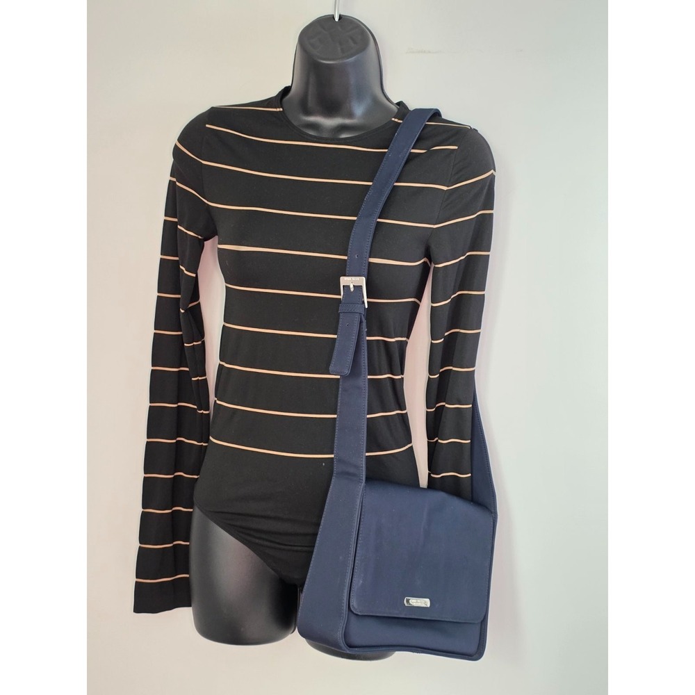 Nine West Navy Nylon Crossbody‎ Bag Pockets Cards Holder Shoulder Purse
